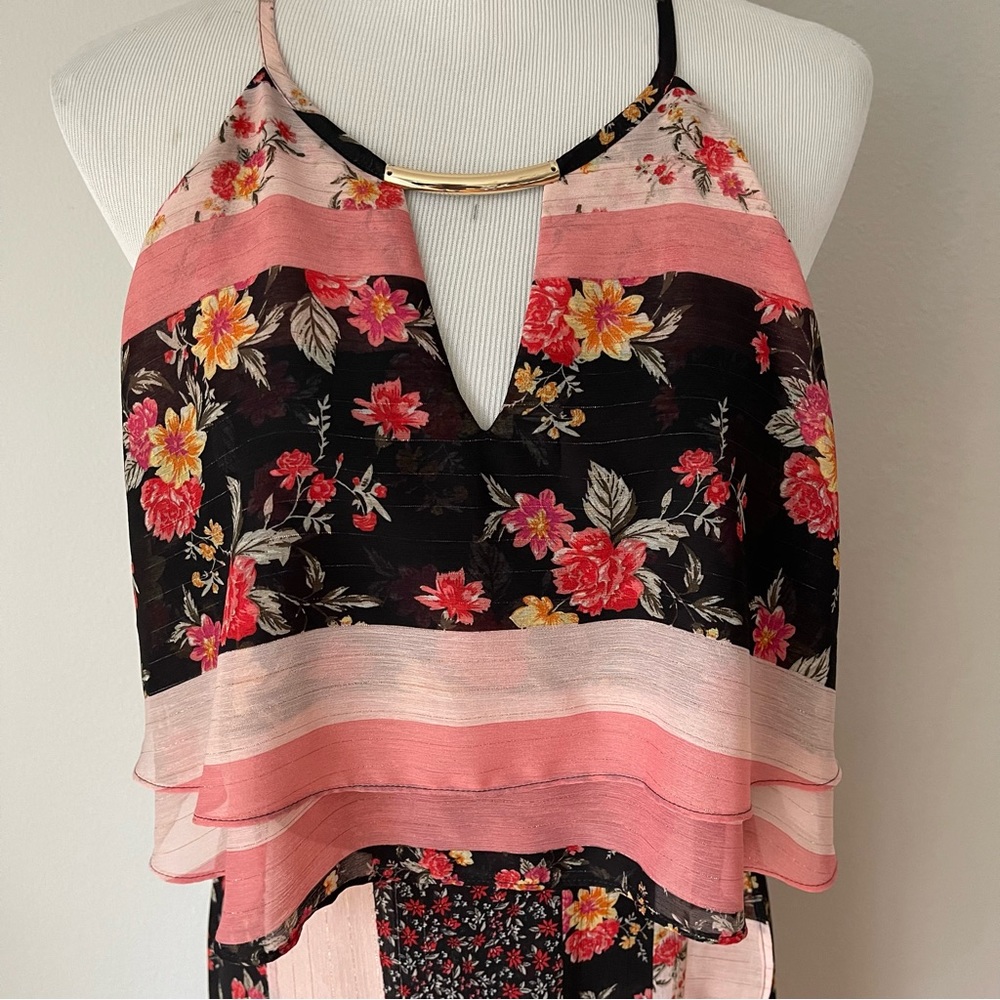 Kensie Mixed-Print High-Low Dress Size 12 - Picture 7 of 10